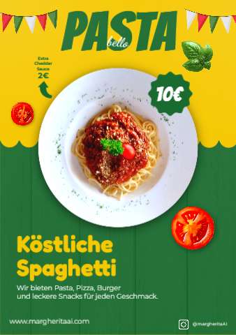 Pasta Bello – Menukaart