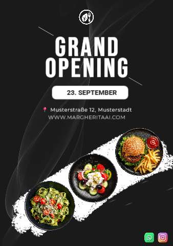 Grand-Opening-Flyer für einen neuen Burger-Laden